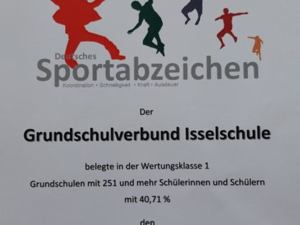 2. Platz für den GSV Isselschule beim Sportabzeichen-Wettbewerb 2022